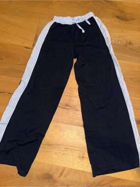 Zara Navy Sweatpants with White Side Stripes